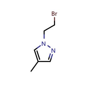 Chemical structure of 1-(2-bromoethyl)-4-methyl-pyrazole , CAS 1023299-43-5, AChemBlock U132493