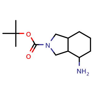 Chemical structure of tert-butyl 4-amino-1,3,3a,4,5,6,7,7a-octahydroisoindole-2-carboxylate , CAS 1027333-18-1, AChemBlock U132496