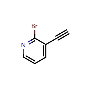 Chemical structure of 2-bromo-3-ethynyl-pyridine , CAS 1028331-32-9, AChemBlock U132499