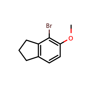 Chemical structure of 4-bromo-5-methoxy-indane , CAS 103040-19-3, AChemBlock U132500