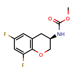 Chemical structure of methyl N-[(3R)-6,8-difluorochroman-3-yl]carbamate , CAS 1034000-36-6, AChemBlock U132502