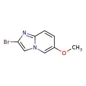 Chemical structure of 2-bromo-6-methoxy-imidazo[1,2-a]pyridine , CAS 1042141-33-2, AChemBlock U132507