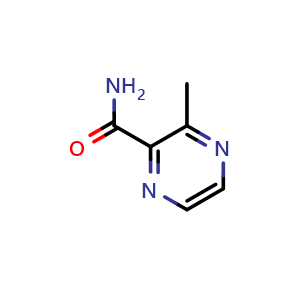 Chemical structure of 3-methylpyrazine-2-carboxamide , CAS 104893-52-9, AChemBlock U132515