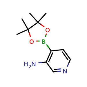 Chemical structure of 4-(4,4,5,5-tetramethyl-1,3,2-dioxaborolan-2-yl)pyridin-3-amine , CAS 1052714-68-7, AChemBlock U132521