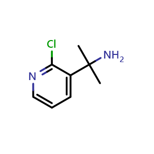 Chemical structure of 2-(2-chloro-3-pyridyl)propan-2-amine , CAS 1060812-09-0, AChemBlock U132533