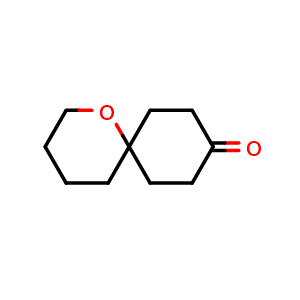 Chemical structure of 1-oxaspiro[5.5]undecan-9-one , CAS 1067249-24-4, AChemBlock U132535