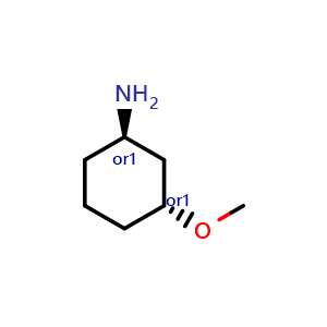 Chemical structure of trans-3-methoxycyclohexanamine , CAS 1068185-05-6, AChemBlock U132536