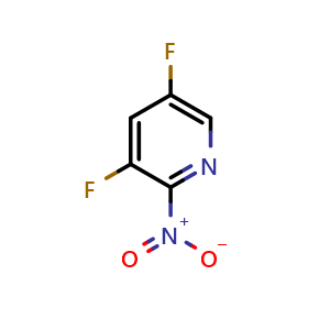 Chemical structure of 3,5-difluoro-2-nitro-pyridine , CAS 1073634-13-5, AChemBlock U132539