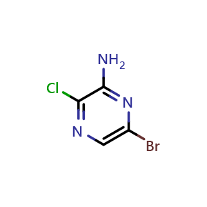 Chemical structure of 6-bromo-3-chloropyrazin-2-amine , CAS 1082843-72-8, AChemBlock U132542