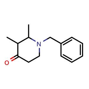 Chemical structure of 1-benzyl-2,3-dimethyl-piperidin-4-one , CAS 108897-26-3, AChemBlock U132546