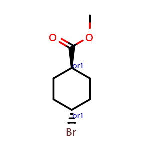 Chemical structure of methyl trans-4-bromocyclohexanecarboxylate , CAS 1089708-89-3, AChemBlock U132547