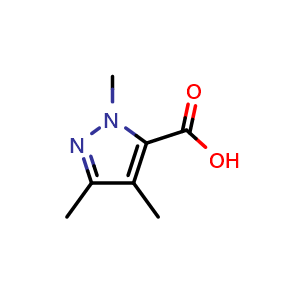 Chemical structure of 2,4,5-trimethylpyrazole-3-carboxylic acid , CAS 115294-67-2, AChemBlock U132591