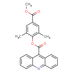 Chemical structure of (4-methoxycarbonyl-2,6-dimethyl-phenyl) acridine-9-carboxylate , CAS 1156506-80-7, AChemBlock U132592