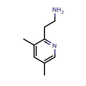 Chemical structure of 2-(3,5-dimethyl-2-pyridyl)ethanamine , CAS 1159829-09-0, AChemBlock U132594