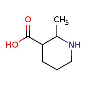 Chemical structure of 2-methylpiperidine-3-carboxylic acid , CAS 116140-14-8, AChemBlock U132597