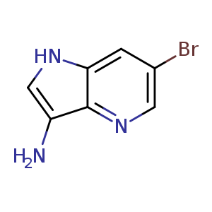 Chemical structure of 6-bromo-1H-pyrrolo[3,2-b]pyridin-3-amine , CAS 1190319-40-4, AChemBlock U132621