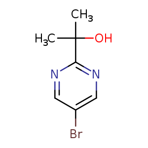 Chemical structure of 2-(5-bromopyrimidin-2-yl)propan-2-ol , CAS 1193244-89-1, AChemBlock U132626