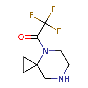 Chemical structure of 1-(4,7-diazaspiro[2.5]octan-4-yl)-2,2,2-trifluoro-ethanone , CAS 1200114-08-4, AChemBlock U132634