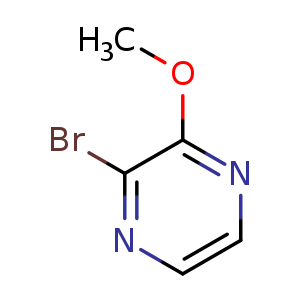 Chemical structure of 2-bromo-3-methoxy-pyrazine , CAS 1209905-41-8, AChemBlock U132650