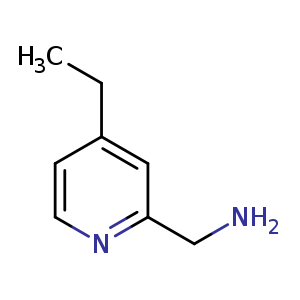 Chemical structure of (4-ethyl-2-pyridyl)methanamine , CAS 1211592-52-7, AChemBlock U132658