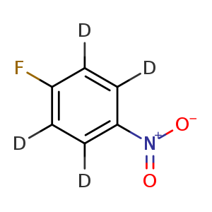 Chemical structure of 1,2,4,5-tetradeuterio-3-fluoro-6-nitro-benzene , CAS 1219802-01-3, AChemBlock U132670