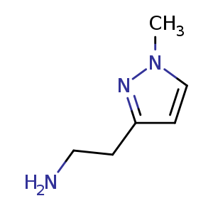 Chemical structure of 2-(1-methylpyrazol-3-yl)ethanamine , CAS 1221824-87-8, AChemBlock U132673