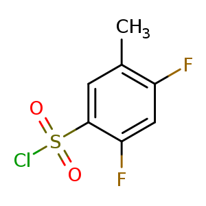 Chemical structure of 2,4-difluoro-5-methyl-benzenesulfonyl chloride , CAS 1235407-51-8, AChemBlock U132685