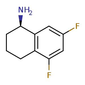 Chemical structure of (1R)-5,7-difluorotetralin-1-amine , CAS 1241684-13-8, AChemBlock U132693