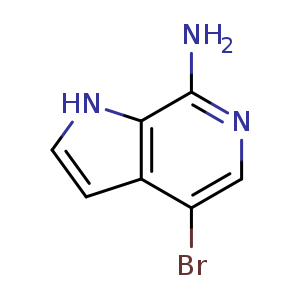 Chemical structure of 4-bromo-1H-pyrrolo[2,3-c]pyridin-7-amine , CAS 1260383-20-7, AChemBlock U132730