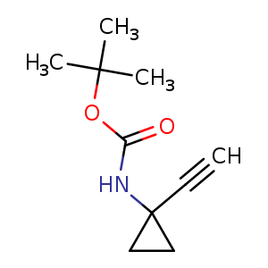 Chemical structure of tert-butyl N-(1-ethynylcyclopropyl)carbamate , CAS 1268810-09-8, AChemBlock U132746