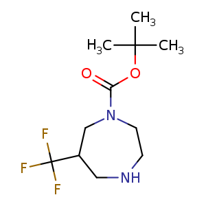Chemical structure of tert-butyl 6-(trifluoromethyl)-1,4-diazepane-1-carboxylate , CAS 1273564-15-0, AChemBlock U132753