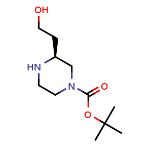 Chemical structure of tert-butyl (3S)-3-(2-hydroxyethyl)piperazine-1-carboxylate , CAS 1273577-11-9, AChemBlock U132756