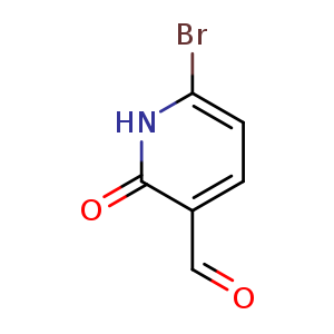 Chemical structure of 6-bromo-2-oxo-1H-pyridine-3-carbaldehyde , CAS 1289118-74-6, AChemBlock U132763