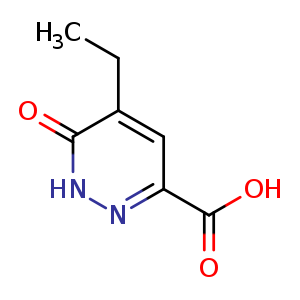 Chemical structure of 5-ethyl-6-oxo-1H-pyridazine-3-carboxylic acid , CAS 1294451-76-5, AChemBlock U132769