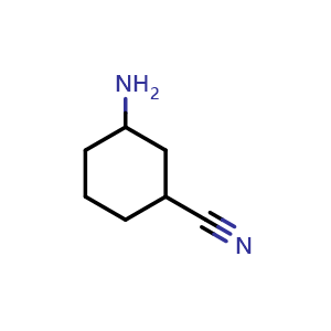 Chemical structure of 3-aminocyclohexanecarbonitrile , CAS 1314937-63-7, AChemBlock U132782