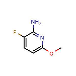 Chemical structure of 3-fluoro-6-methoxy-pyridin-2-amine , CAS 1314975-01-3, AChemBlock U132787