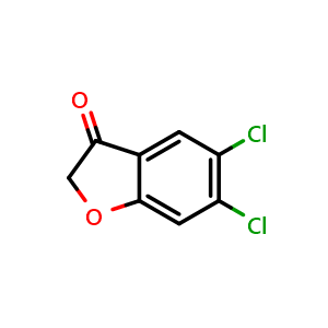 Chemical structure of 5,6-dichlorobenzofuran-3-one , CAS 1337842-14-4, AChemBlock U132800