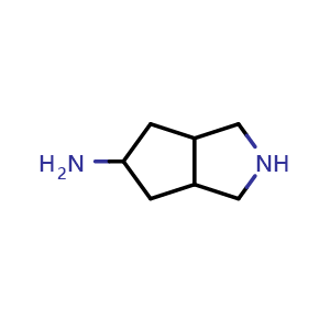 Chemical structure of 1,2,3,3a,4,5,6,6a-octahydrocyclopenta[c]pyrrol-5-amine , CAS 1344148-29-3, AChemBlock U132809