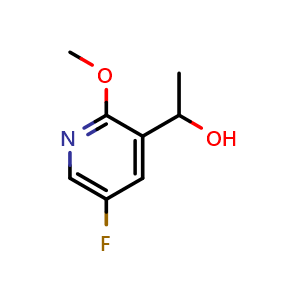 Chemical structure of 1-(5-fluoro-2-methoxy-3-pyridyl)ethanol , CAS 1346817-55-7, AChemBlock U132813
