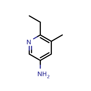 Chemical structure of 6-ethyl-5-methyl-pyridin-3-amine , CAS 1354221-65-0, AChemBlock U132823