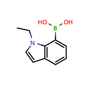 Chemical structure of (1-ethylindol-7-yl)boronic acid , CAS 1357396-83-8, AChemBlock U132828