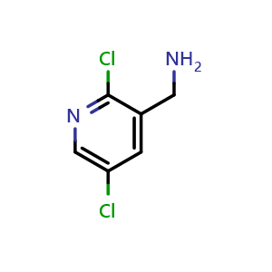 Chemical structure of (2,5-dichloro-3-pyridyl)methanamine , CAS 1360952-89-1, AChemBlock U132834