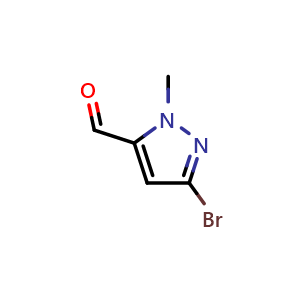 Chemical structure of 5-bromo-2-methyl-pyrazole-3-carbaldehyde , CAS 1367843-92-2, AChemBlock U132846