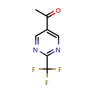 Chemical structure of 1-[2-(trifluoromethyl)pyrimidin-5-yl]ethanone , CAS 1367970-52-2, AChemBlock U132848