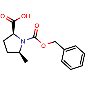 Chemical structure of (2S,5S)-1-benzyloxycarbonyl-5-methyl-pyrrolidine-2-carboxylic acid , CAS 1378392-48-3, AChemBlock U132877