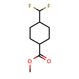 Chemical structure of methyl 4-(difluoromethyl)cyclohexanecarboxylate , CAS 1383985-52-1, AChemBlock U132886