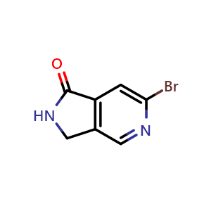 Chemical structure of 6-bromo-2,3-dihydropyrrolo[3,4-c]pyridin-1-one , CAS 1393534-34-3, AChemBlock U132898