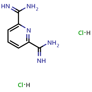 Chemical structure of pyridine-2,6-dicarboxamidine dihydrochloride , CAS 1394382-56-9, AChemBlock U132901