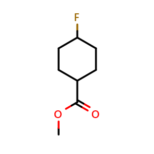 Chemical structure of methyl 4-fluorocyclohexanecarboxylate , CAS 1402142-78-2, AChemBlock U132911