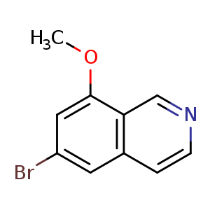 Chemical structure of 6-bromo-8-methoxy-isoquinoline , CAS 1415564-97-4, AChemBlock U132921